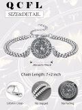 wholesale 925 Sterling Silver Vintage Style 12 Constellation Zodiac Charm Bracelet for Men-0-1
