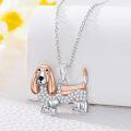 wholesale 925 Sterling Silver Basset Hound Pendant Necklaces for Women Girls s-0-2