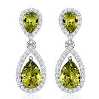 wholesale 925 Sterling Silver Moissanite Birthstone Dangle Earrings for Women-08-August