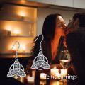 wholesale 925 Sterling Silver Triquetra Knot Drop Earrings with Celtic Design-0-5