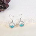 wholesale 925 Sterling Silver Mountain Turquoise Stone Drop Earrings-0-2