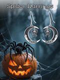 TOUPOP Sterling Silver Pumpkin Moon Earrings Halloween Dangle Gothic Gift-0-1