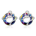 TOUPOP Sterling Silver Crystal Stethoscope Stud Earrings-0-0