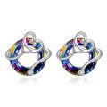 TOUPOP Sterling Silver Crystal Stethoscope Stud Earrings-0-0