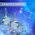 TOUPOP Sterling Silver Blue Crystal Zodiac Earrings-0-2
