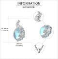 wholesale 925 Sterling Silver Blue Crystal Peacock Pendant Necklace Gemstone s for Women-0-4