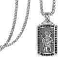 wholesale 925 Sterling Silver Saint Christopher and Saint Michael Pendant Chain Set for Men & Women Catholic Religious -0-0