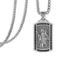 wholesale 925 Sterling Silver Saint Christopher and Saint Michael Pendant Chain Set for Men & Women Catholic Religious -J-St Christopher-J-St Christopher