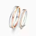 TOUPOP 925 Silver Moissanite Wedding Ring Set For Couple-0-2