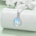 wholesale 925 Sterling Silver Teardrop Blue Opal Dragonfly Pendant Necklace for Women Girls  45cm Chain Length-0-2