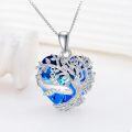 wholesale 925 Sterling Silver Tree of Life Blue Crystal Airplane Pendant Necklace-0-3