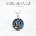 wholesale 925 Sterling Silver Maitreya Buddha With Abalone Shell Pendant Necklace-0-4