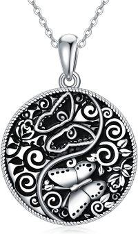 wholesale 925 Sterling Silver Butterfly Mother Daughter Pendant Necklaces - Cute s for Women-Butterfly