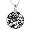 wholesale 925 Sterling Silver Butterfly Yin Yang Pendant Necklace-0-0