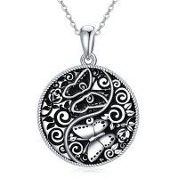 wholesale 925 Sterling Silver Butterfly Yin Yang Pendant Necklace-Butterfly