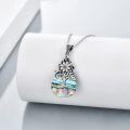 wholesale 925 Sterling Silver Rainbow Abalone Shell Flower Pendant Necklace-0-4
