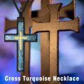wholesale 925 Sterling Silver Mens Black Cross Necklace w/ Abalone Shell & Gold Accents-0-4