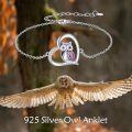 wholesale 925 Sterling Silver 925 Purple Crystal Owl Heart Anklet Bracelet Jewelry for Women and Girls-0-2