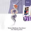 TOUPOP Sterling Silver June Birthstone Rose Flower Necklace For Sister-0-4