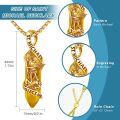 wholesale Gold 925 Sterling Silver Citrine Healing Crystal St Michael Angel Protect Us Pendant Necklace Catholic Jewelry-0-1