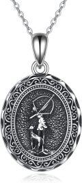 wholesale 925 Sterling Silver & Moonstone Artemis Greek Mythology Necklace - Goddess of Moon & Hunting - Deer & Bear Charm - 18 Chain - Gift for Women-0-0