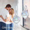 wholesale 925 Sterling Silver Celtic Knot Moonstone Teardrop Leverback Earrings-0-1