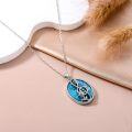 wholesale 925 Sterling Silver Turquoise Stone Musical Note Pendant Necklace with Chain - Music  for Him Her-0-2
