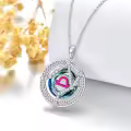 TOUPOP Sterling Silver Crystal Zodiac Necklace Constellation Pendant-0-3