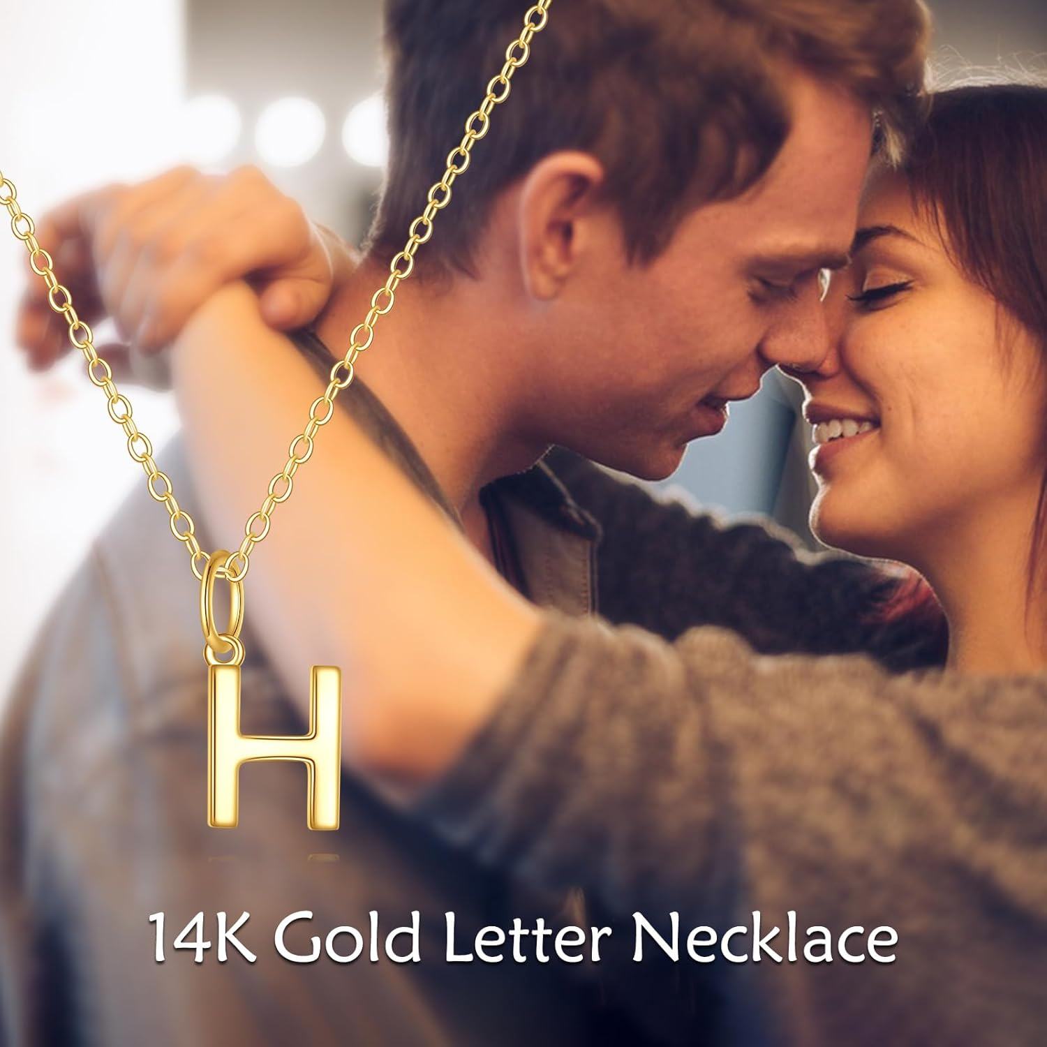 14K Gold Letter Pendant Necklace 18 -0-5