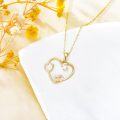 wholesale 14K Gold Heart-Shaped Pendant with Diamond Accent for Nurses' Gifts - 16/18 inch Chain-0-3