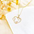 wholesale 14K Gold Heart-Shaped Pendant with Diamond Accent for Nurses' Gifts - 16/18 inch Chain-0-3