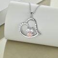 wholesale 925 Sterling Silver Heart Love You Forever Frog Pendant Necklace for Women and Girls-0-2