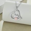 wholesale 925 Sterling Silver Heart Love You Forever Frog Pendant Necklace for Women and Girls-0-2