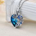 wholesale 925 Sterling Silver Blue Crystal Butterfly Cremation Pendant Necklace with Funnel and Fill Tool-0-3