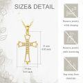 wholesale 14K Gold Crystal Starburst Cross Pendant Necklace for Women 28 Chain-0-4