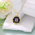 wholesale 14k Gold Plated Blue Sandstone Zodiac Necklace 12 Constellation Pendant for Women-0-31