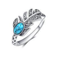 wholesale 925 Sterling Silver Turquoise Feather Ring-Feather