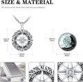 wholesale 925 Sterling Silver Compass Pendant Travel Necklace  for Women and Men -0-5