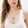 wholesale 925 Sterling Silver Blue Crystal Sports Volleyball Girl Pendant Necklace-0-4