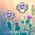 wholesale 925 Sterling Silver Purple Crystal Flower Stud Earrings-0-2