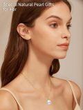 TOUPOP 14K Gold Freshwater Pearl Necklace Bow Heart Dolphin Pendant-0-2