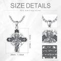 wholesale 925 Sterling Silver Cross Pendant with Saint Jude Protection - Religious Jewelry for Men and Women -0-2
