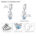 wholesale 925 Sterling Silver Dolphin Charm Earrings Wholesale With Blue Heart Crystal-0-4