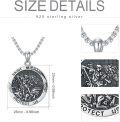 wholesale 925 Sterling Silver Saint Michael Pendant Necklace for Men Women Protection  45cm Chain Length-0-2