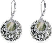 wholesale 925 Sterling Silver Celtic Teardrop Filigree Earrings Jewelry Gifts for Women-Green Stone Filigree Earrings