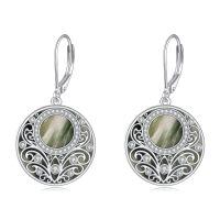 wholesale 925 Sterling Silver Celtic Teardrop Filigree Earrings Jewelry Gifts for Women-Green Stone Filigree Earrings