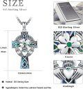 wholesale 925 Sterling Silver Celtic Cross Pendant with Abalone Shell and Green CZ Gemstone for Men & Women - Christian Religious s-0-3