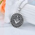wholesale 925 Sterling Silver Masonic Memento Mori Skull Viking Thors Hammer Tridents Pendant for Men Women-0-4