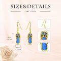 wholesale 925 Silver Blue Opal Flip Flop Dangle Earrings for Women-0-4