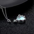 wholesale 925 Sterling Silver Moonstone Urn Necklace with Daisy Rose Tree Teardrop Pendant - Cremation Jewelry Memorial Keepsake-0-2